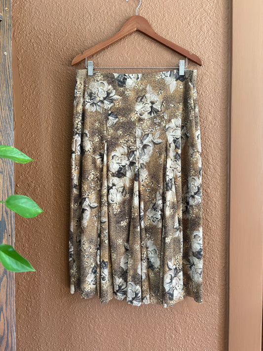 Preloved |  Taupe Floral Skirt