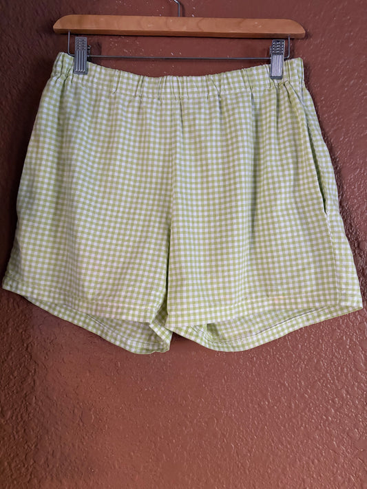 Preloved |  Green Gingham Shorts