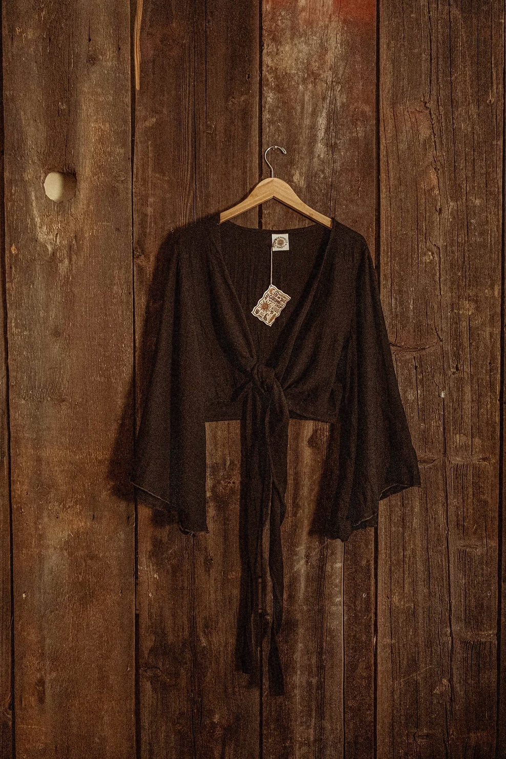 Bell Sleeve Wrap Top |Brown