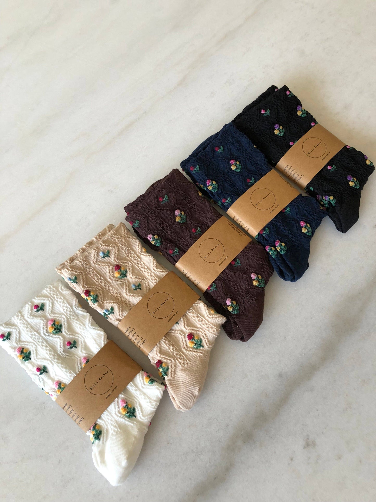 Socks | Rose Garden White