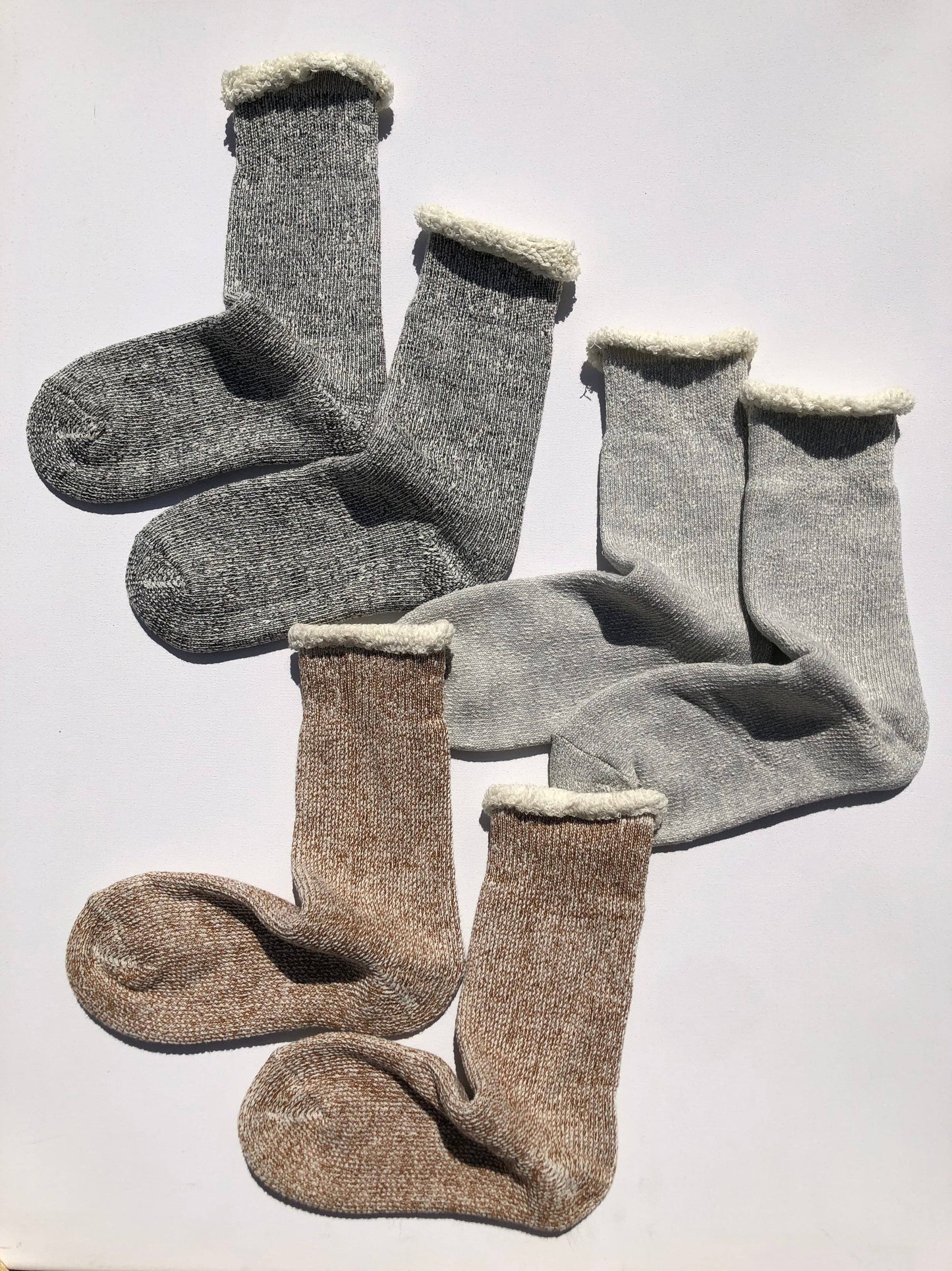 SUPER TERRY LOOP SOCKS: Rock / Women’s 7.5 - 10.5, Men’s 7 - 11.5