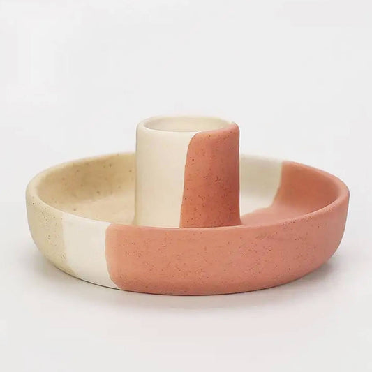 Nordic - Hygge style Ceramic Candlestick Holder: Multi-Colored