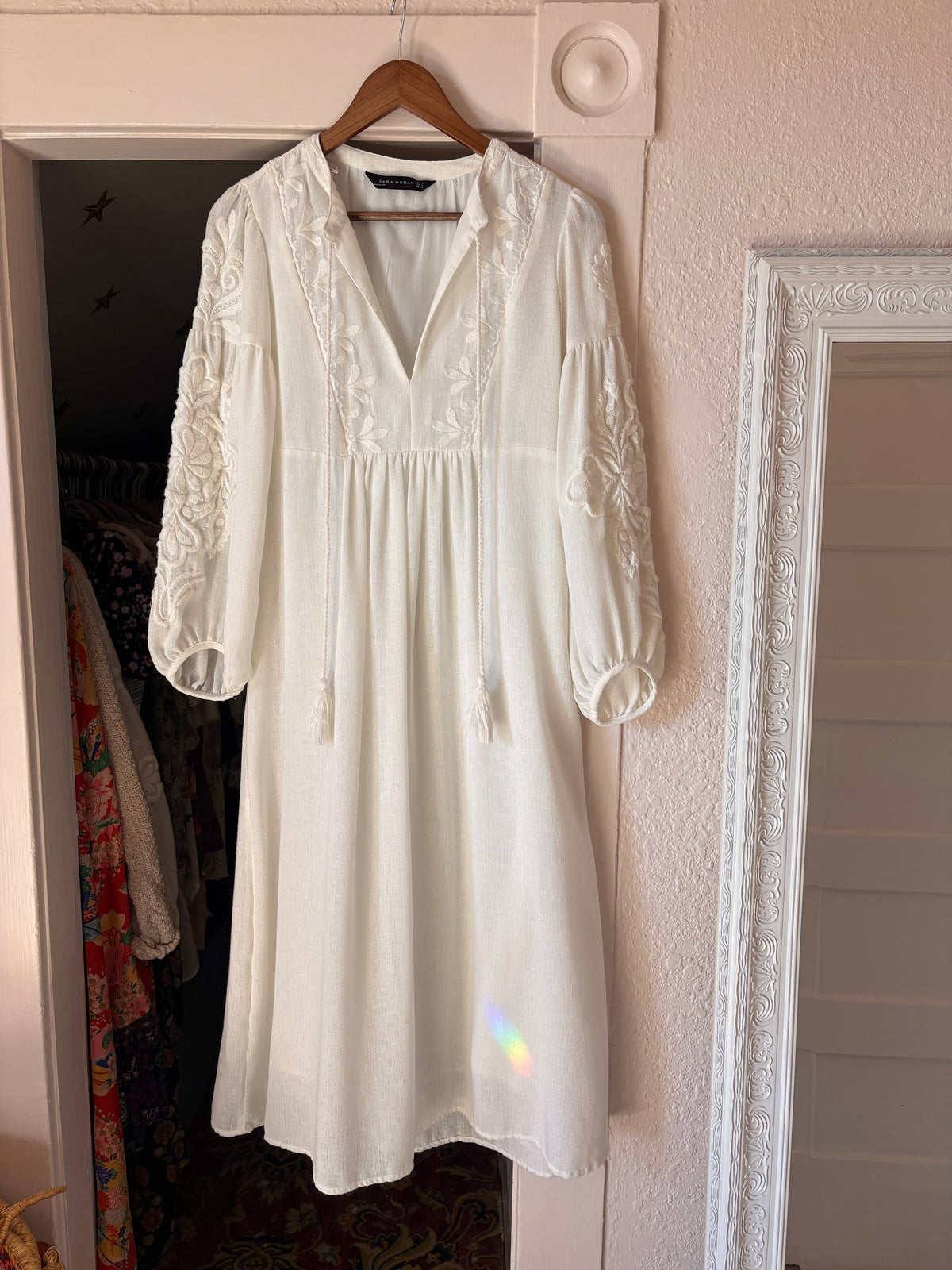 Embroidered Peasant Dress