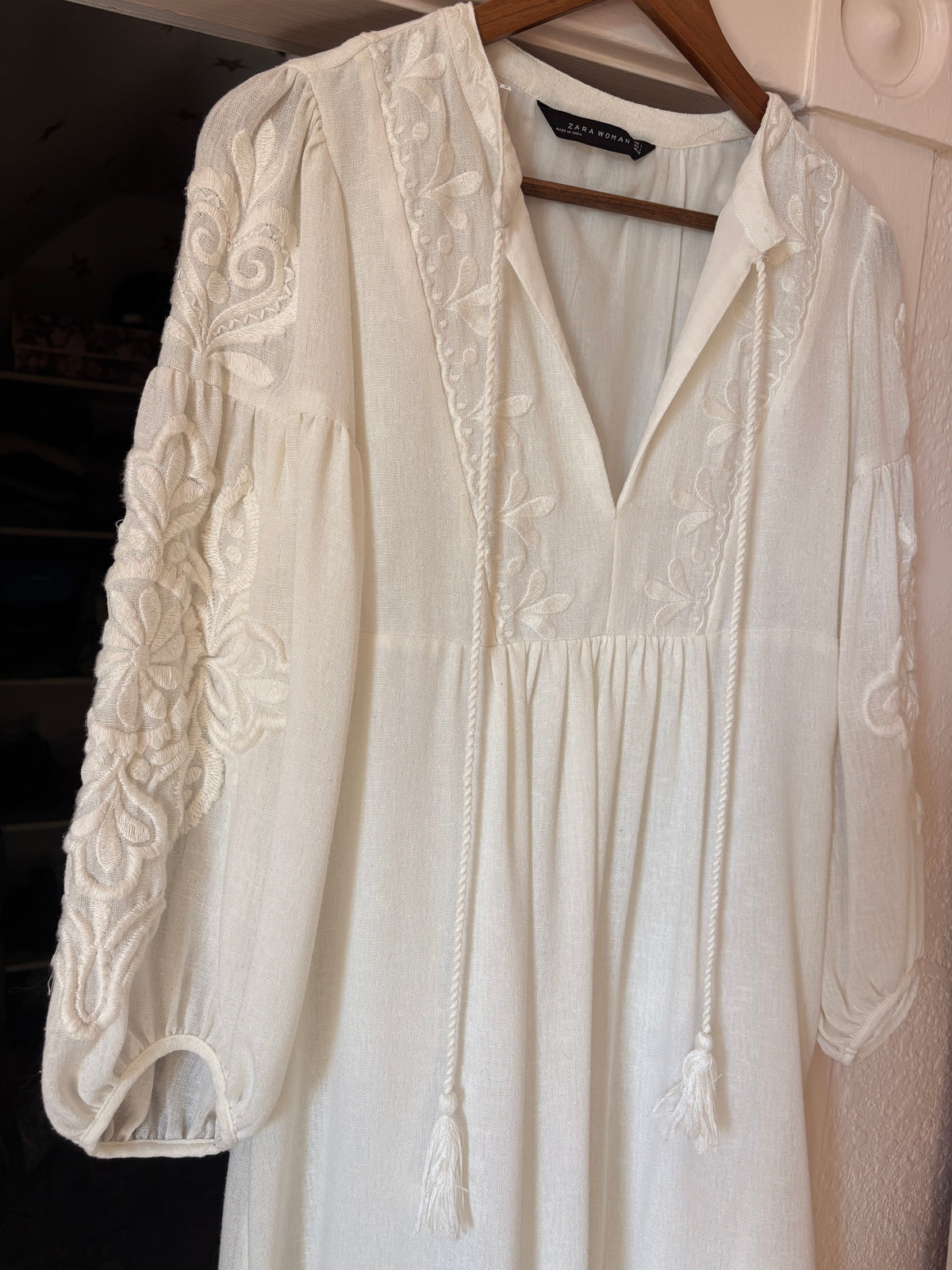 Embroidered Peasant Dress