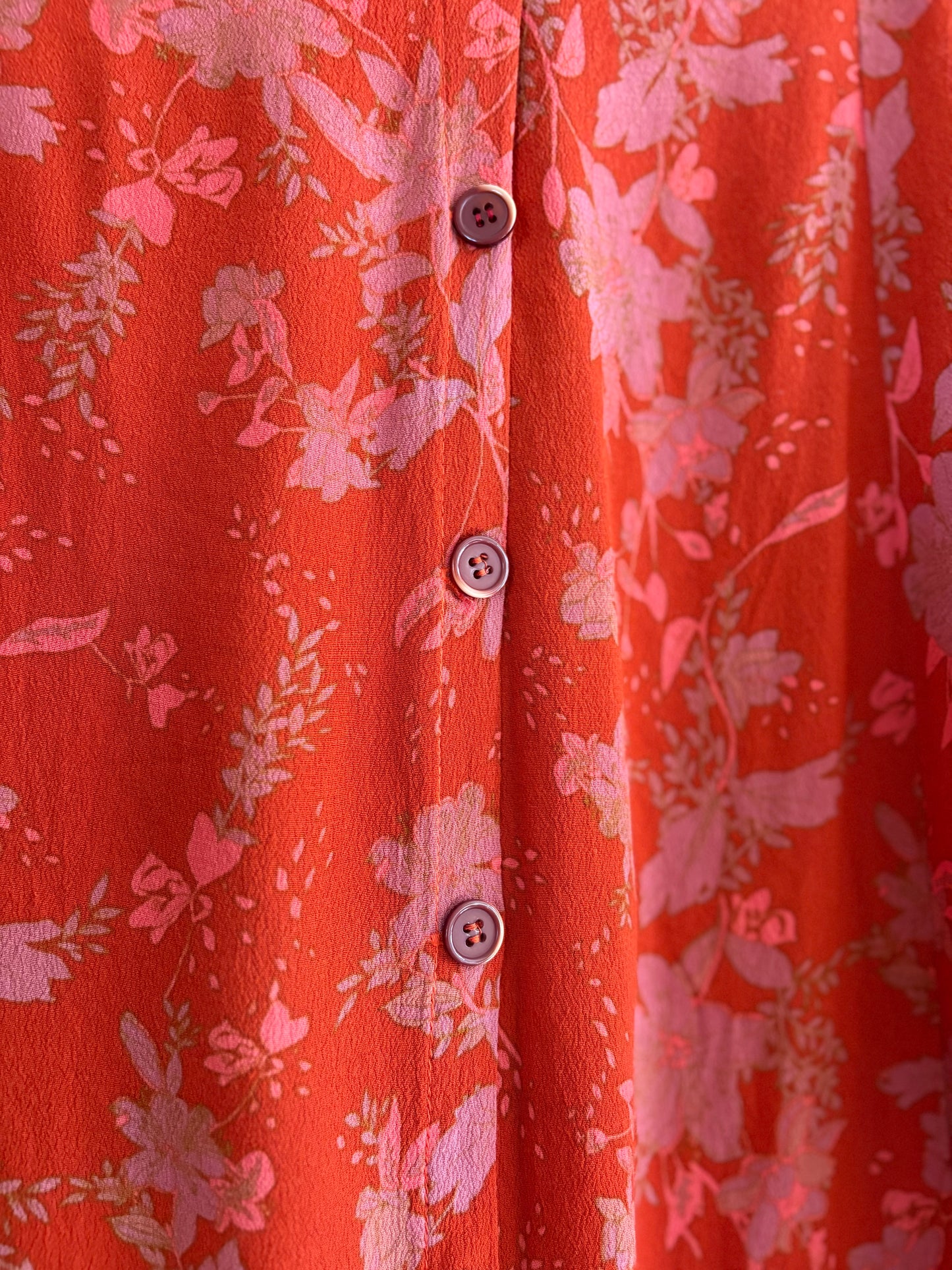 Vintage |  Floral Button Skirt