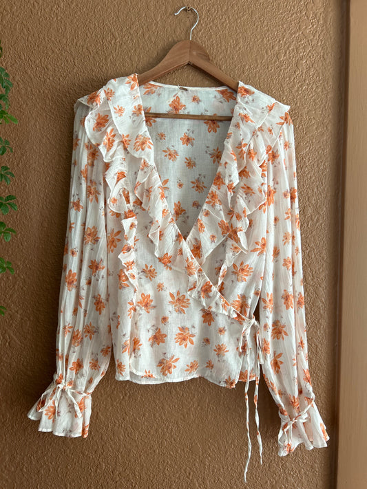 Preloved | Floral Wrap Top