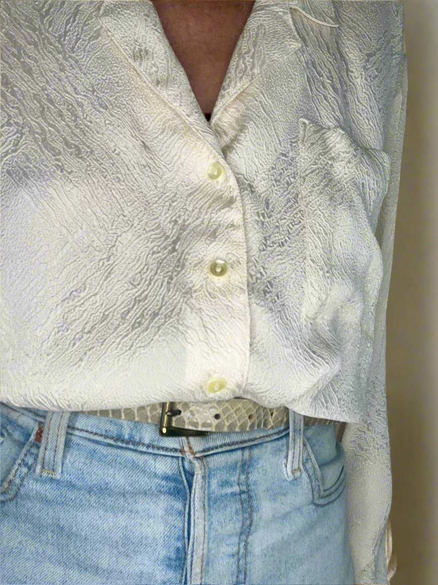 Vintage  |  Texture Cream Blouse