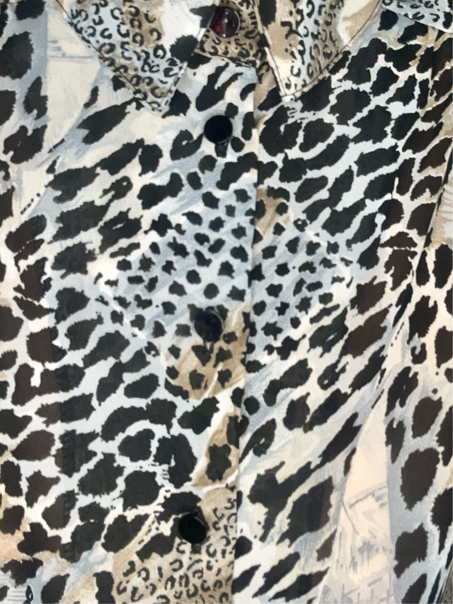 Vintage  |  Animal Print Blouse