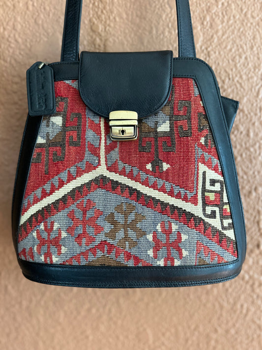 Preloved | Leather Textile Purse