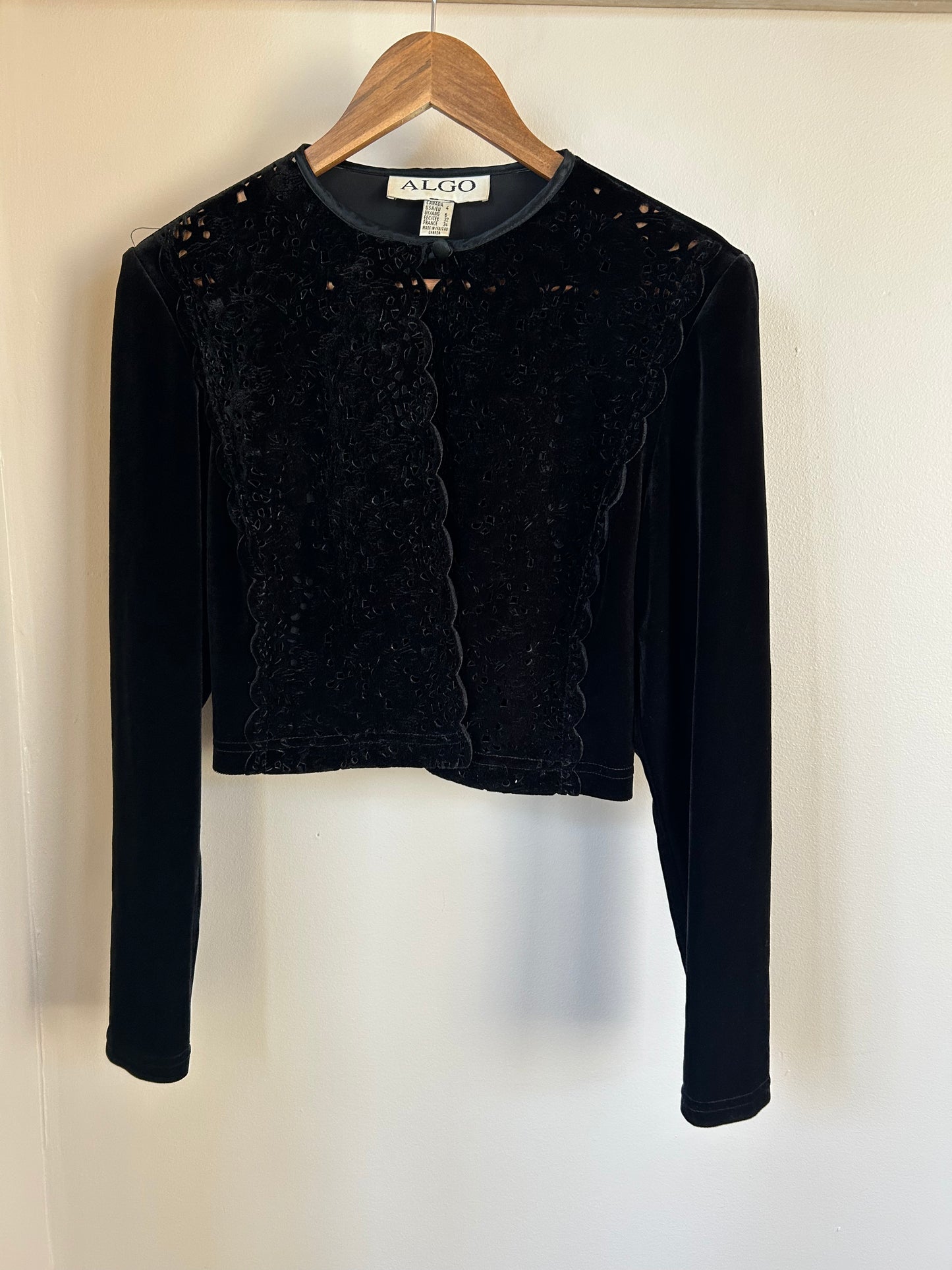 Vintage | Black Velvet Bolero Jacket