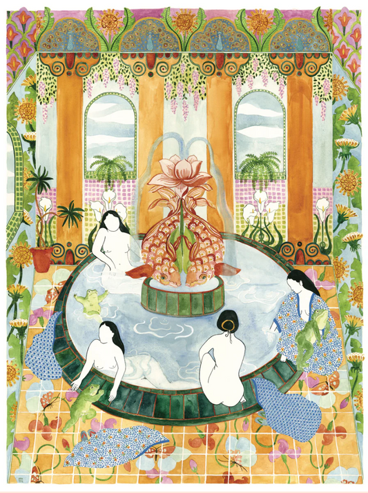 Art Print  |  Fountain & Frogs