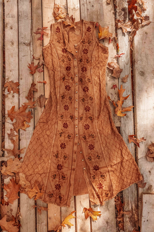 Cottage Core Dress | Tan / Copper