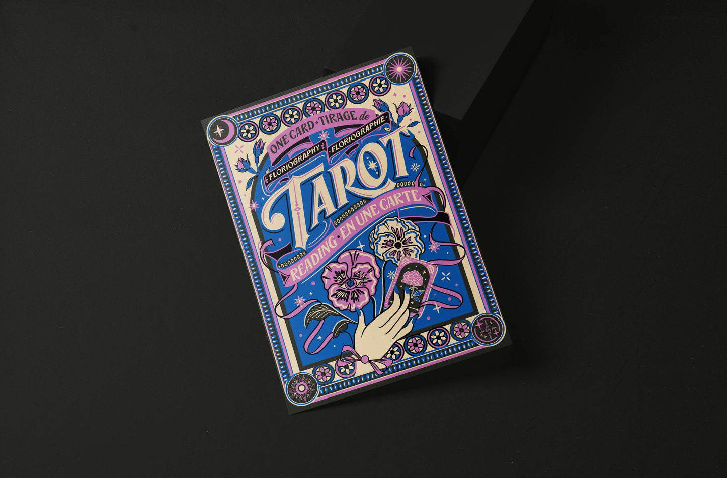 One-Card Floriography Tarot Card Reading with Purple Foil