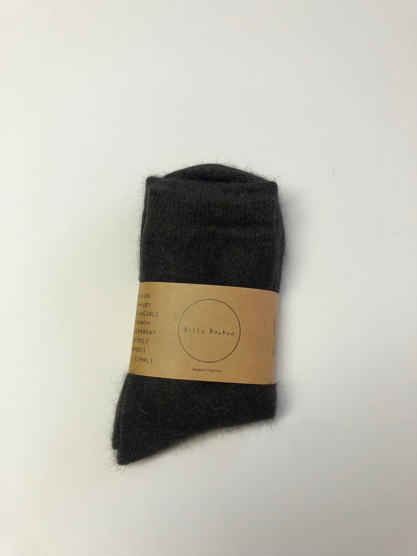 FLUFFY ANGORA SOCKS - NEUTRAL: Black