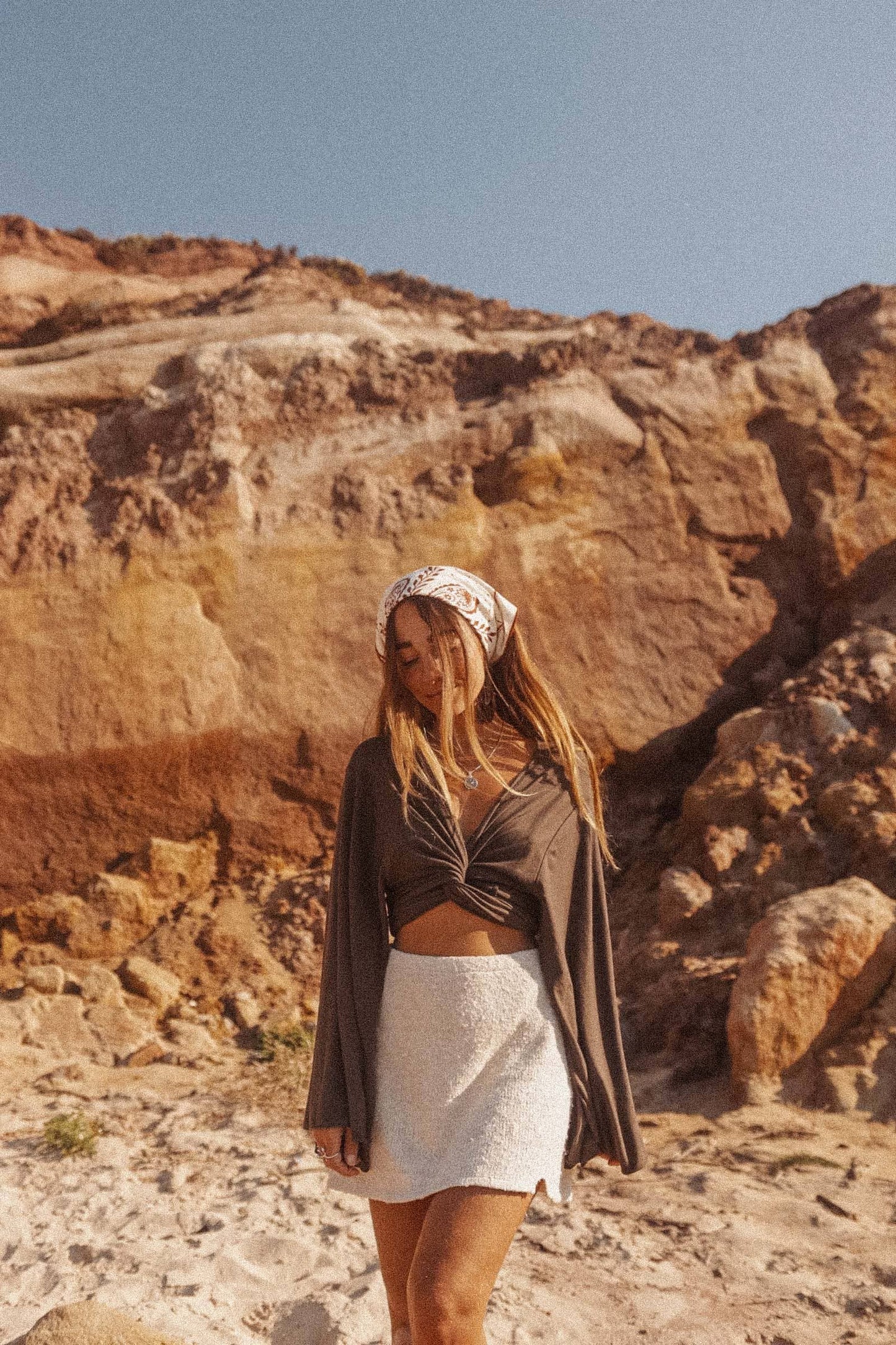 Boho Cotton Handmade Bandana Headscarf  : Rust Heritage