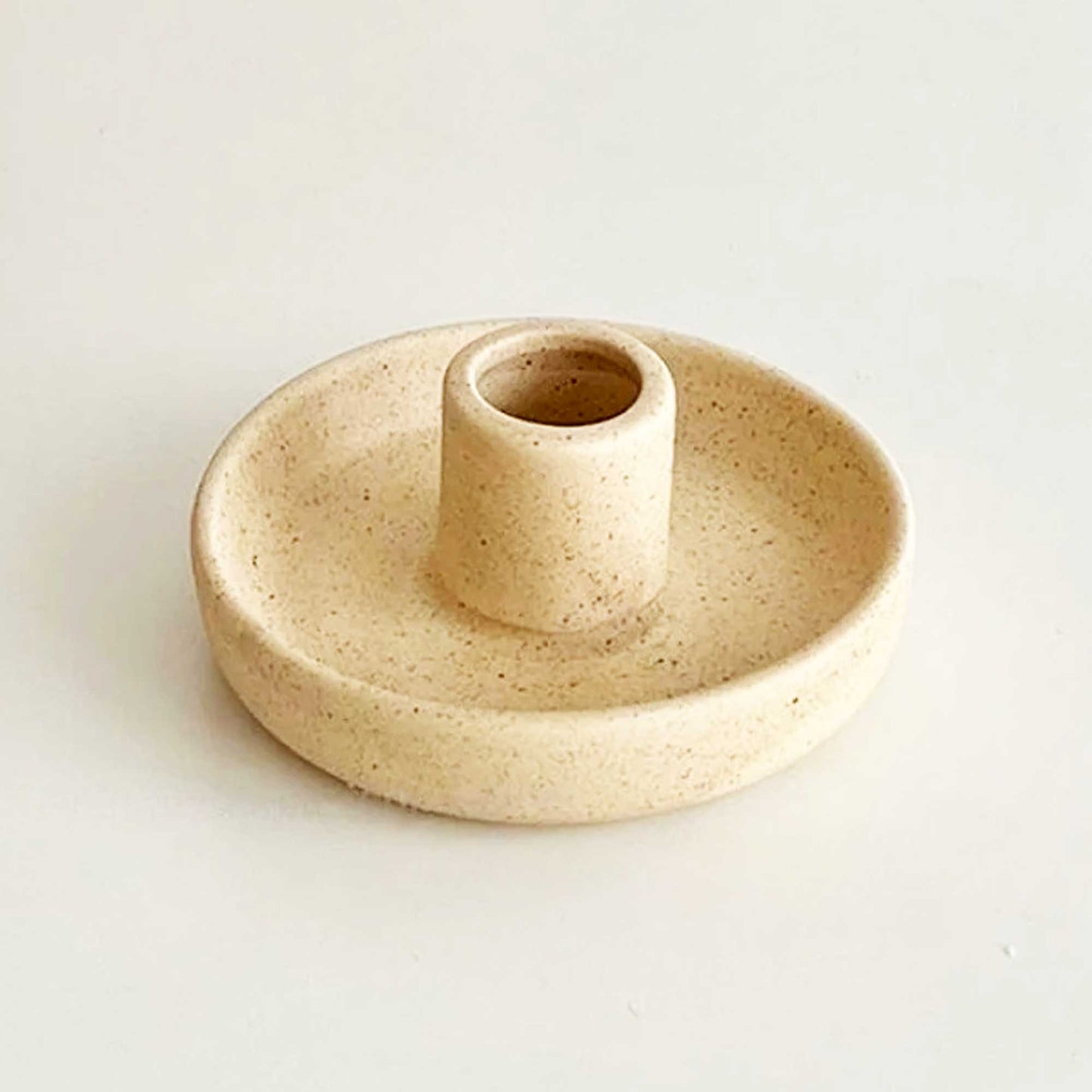 Nordic - Hygge style Ceramic Candlestick Holder: Beige