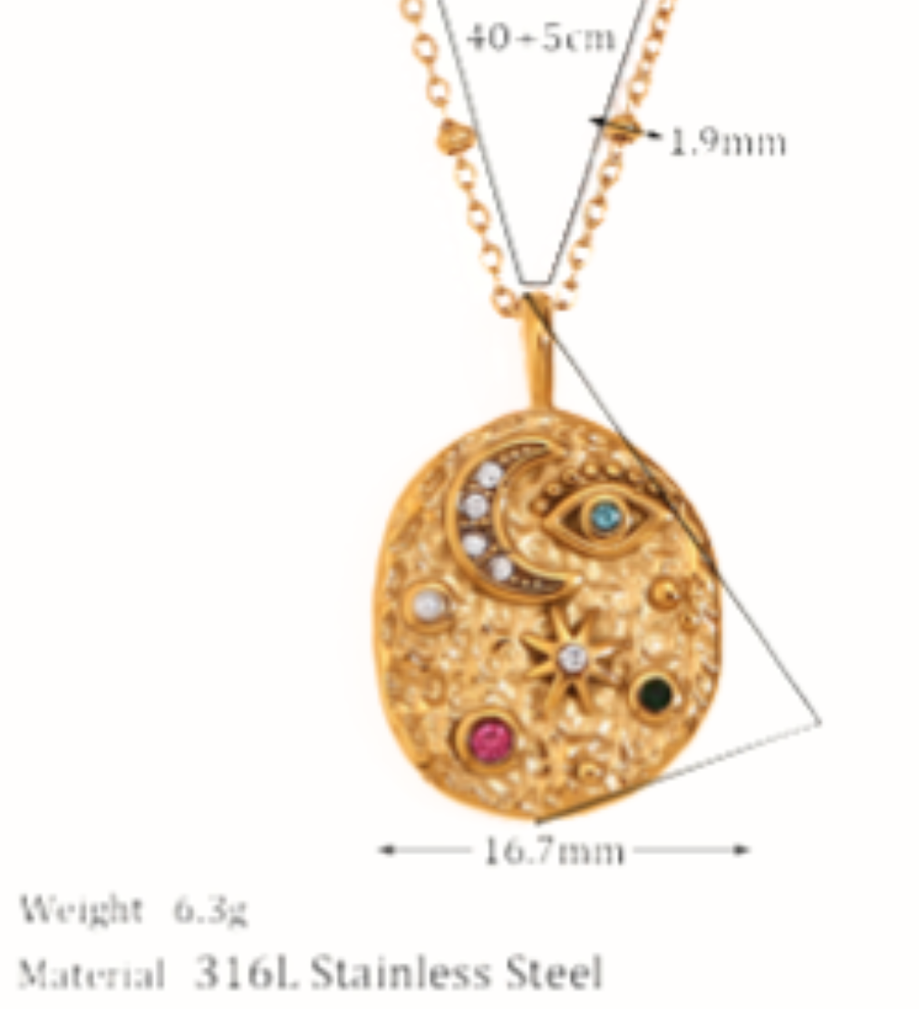 Necklace | Moon and Stars