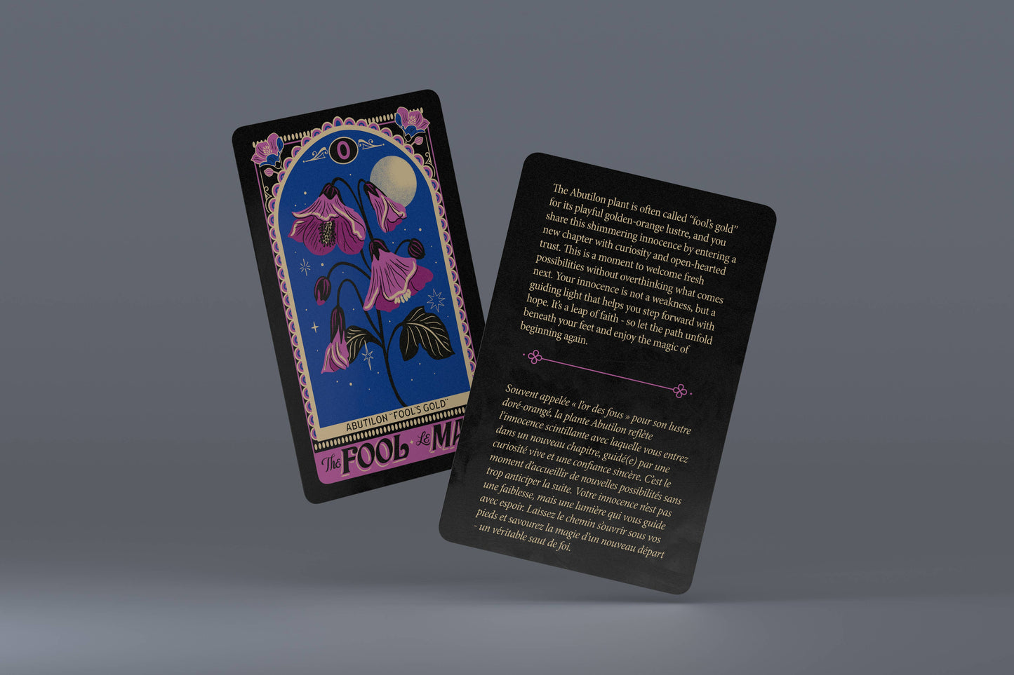 One-Card Floriography Tarot Card Reading with Purple Foil