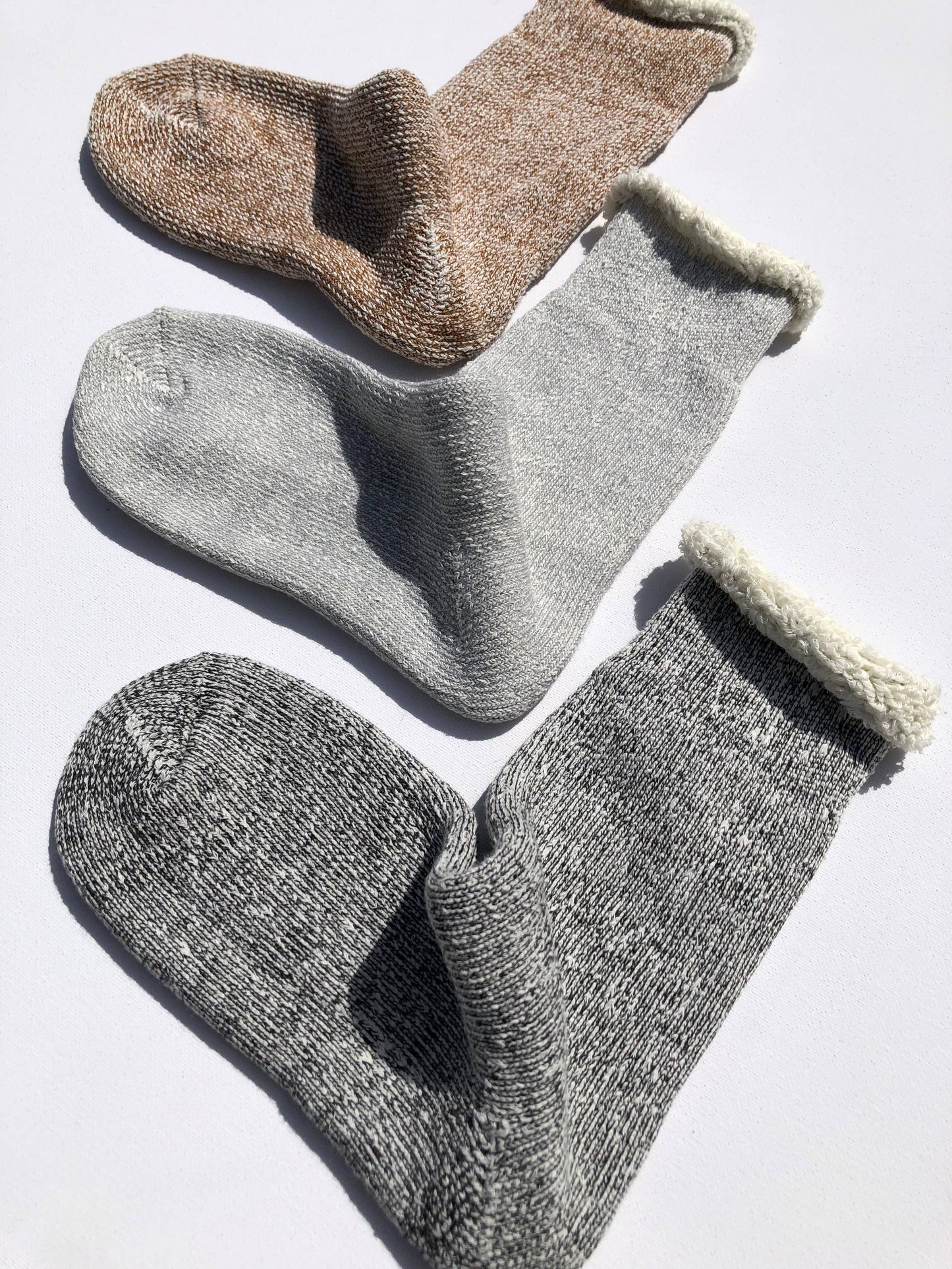 SUPER TERRY LOOP SOCKS: Rock / Women’s 7.5 - 10.5, Men’s 7 - 11.5