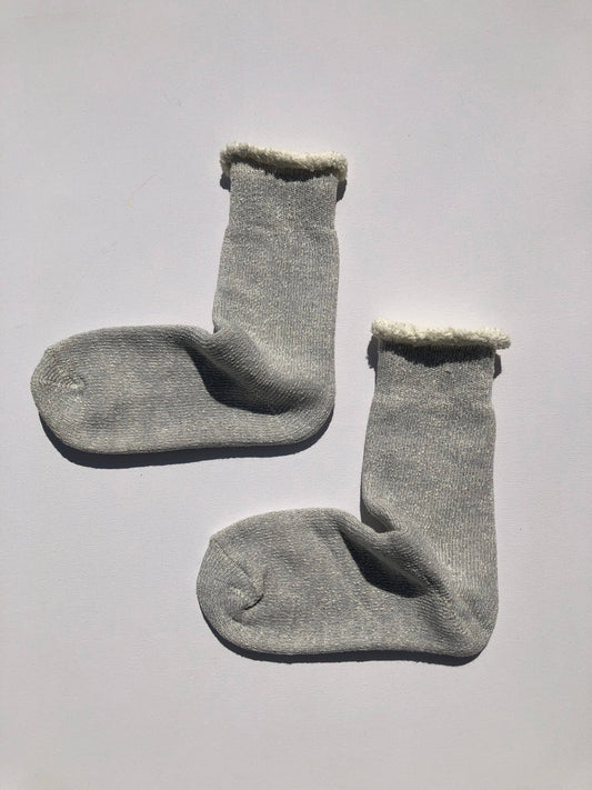 SUPER TERRY LOOP SOCKS: Light gray / Women’s 7.5 - 10.5, Men’s 7 - 11.5