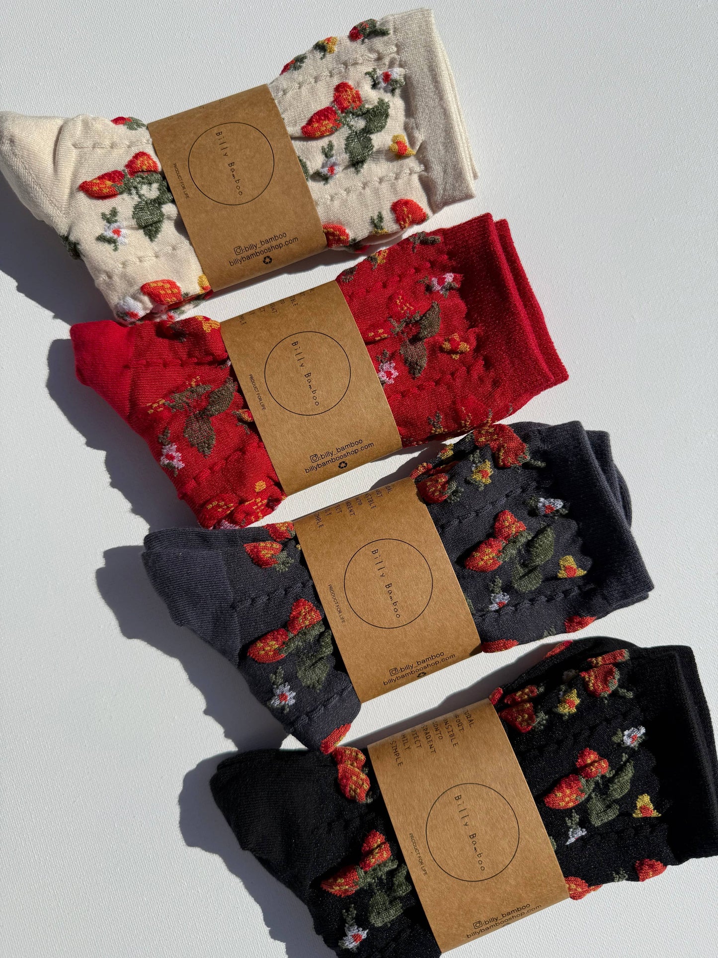 Socks | Strawberries Red coral