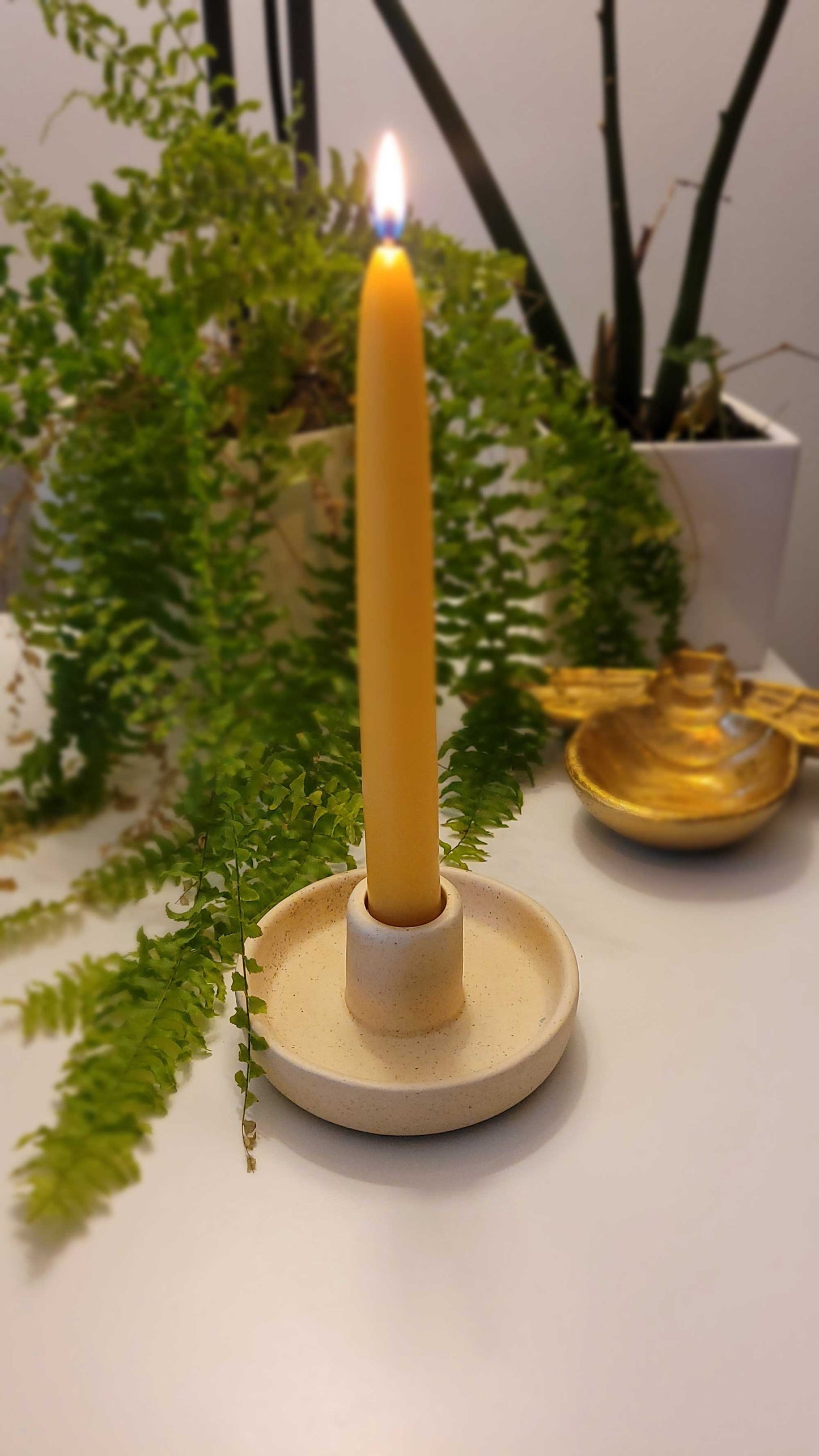 Nordic - Hygge style Ceramic Candlestick Holder: Blue