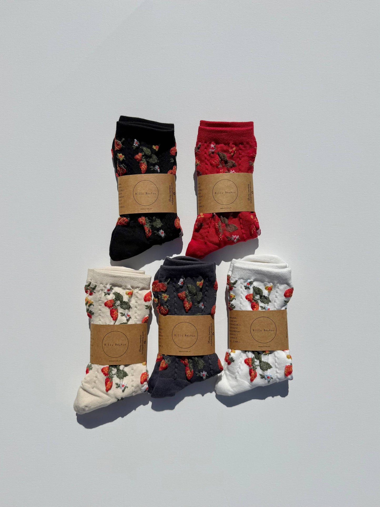 Socks | Strawberries Red coral