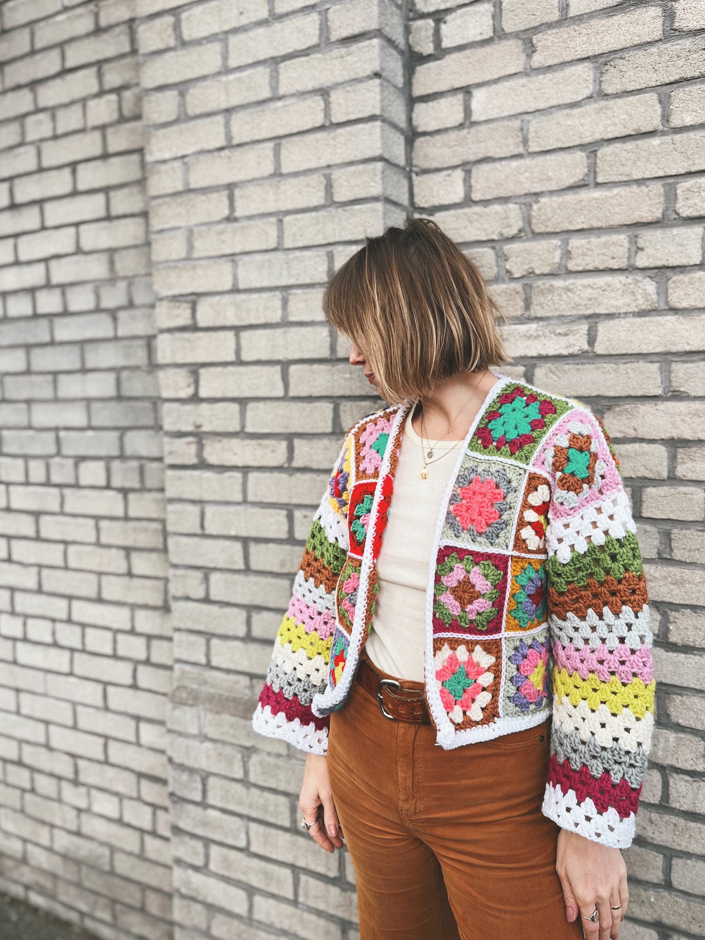Cropped Patchwork Cardigan | Yarn for Me