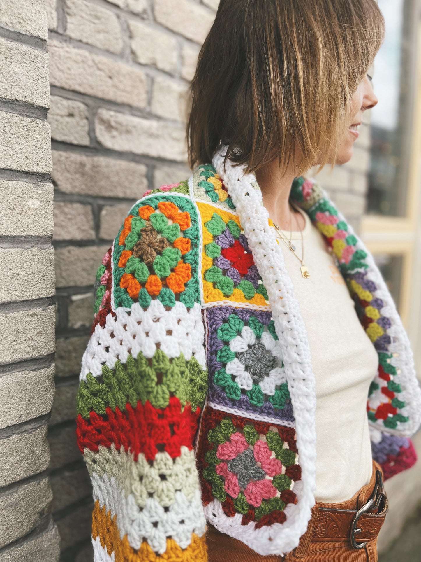 Cropped Patchwork Cardigan | Yarn for Me